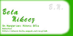 bela mikecz business card
